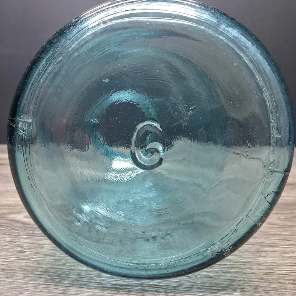 Vintage Blue Ball Perfect Mason Jar 2 Quart Half Gallon Aqua Canning Jar 6